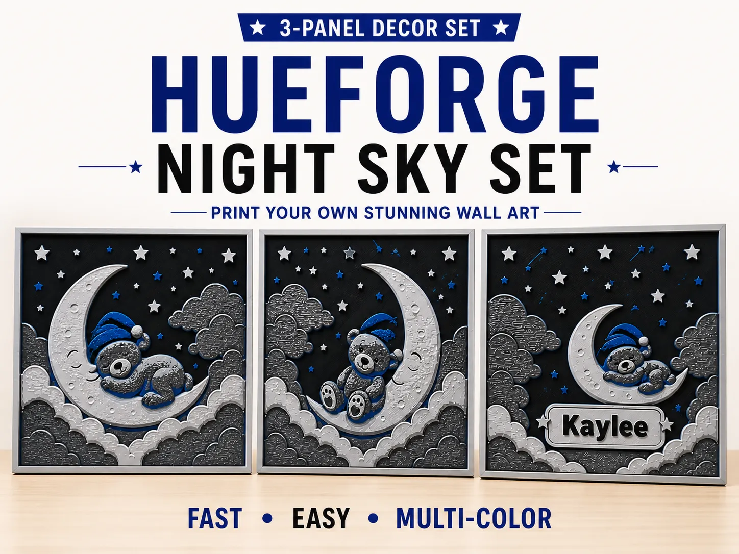 Personalised Kids Hue Forge Bear Moon