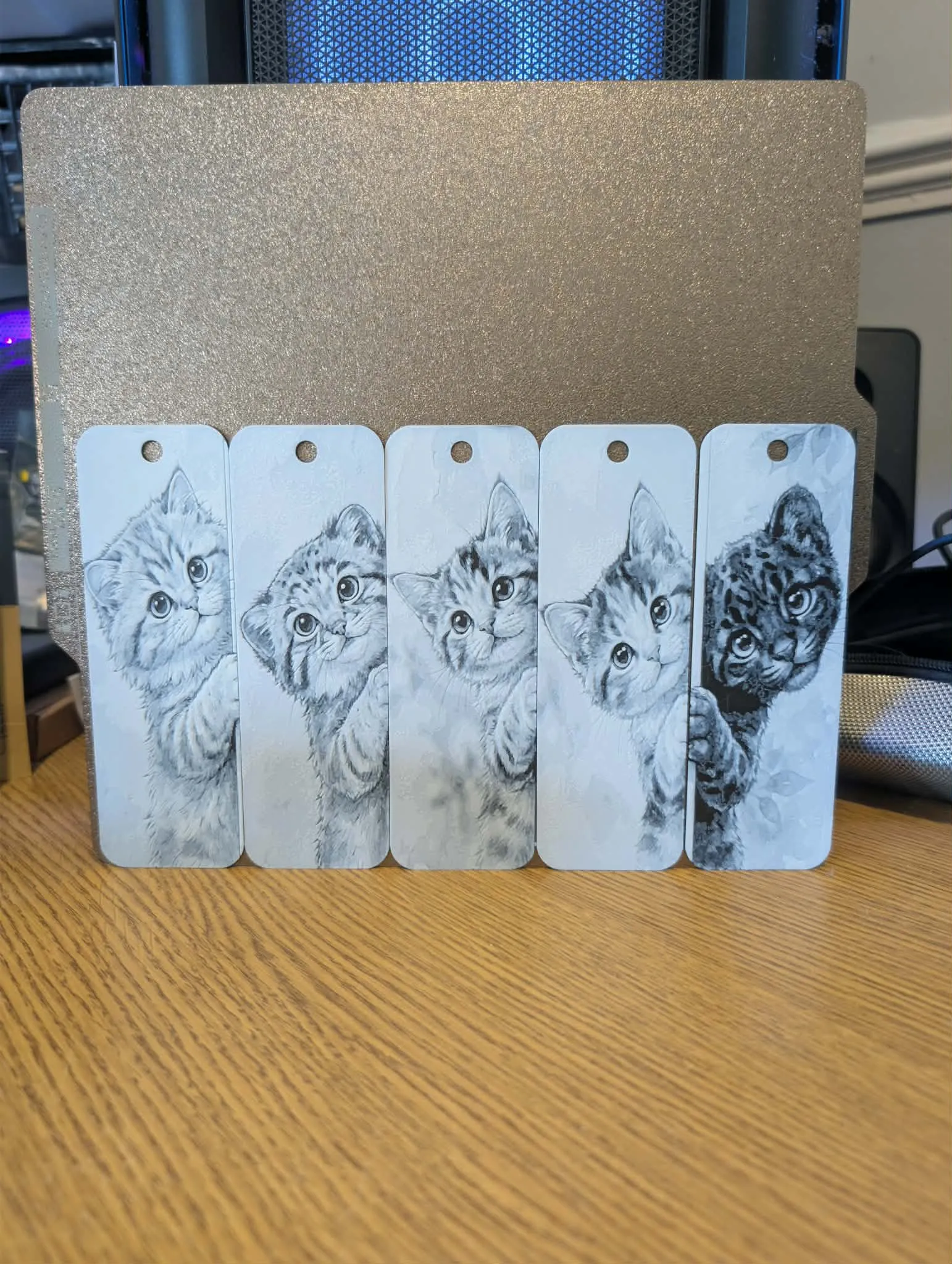 Set of 5 Peeking cats bookmarks