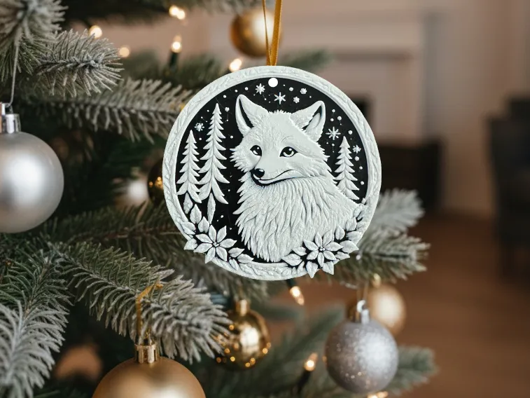 Christmas Artic Fox Decoration