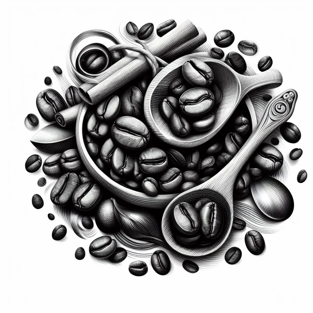 Coffee beans Black/White - Hueforge