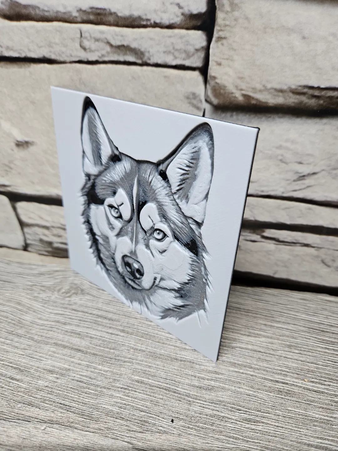 Husky in HueForge Black and White