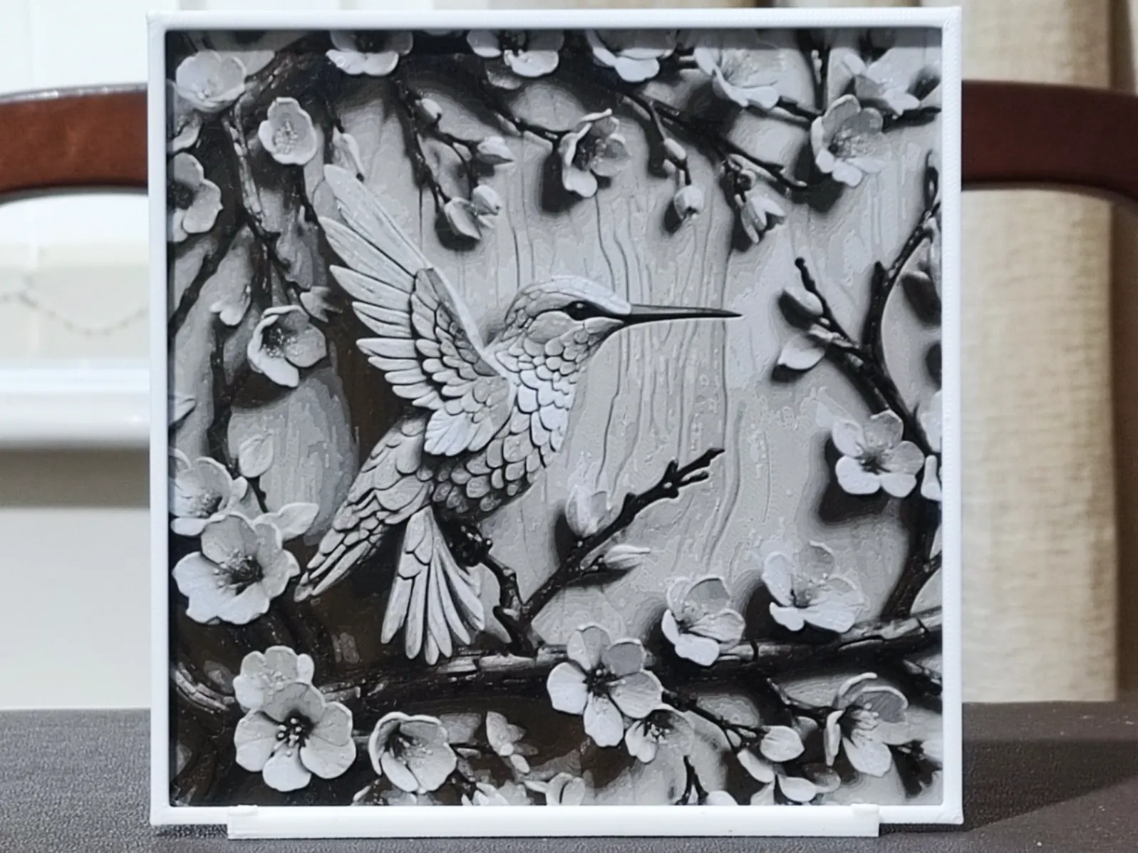 Carved Sakura Hummingbird - 4 Color HueForge
