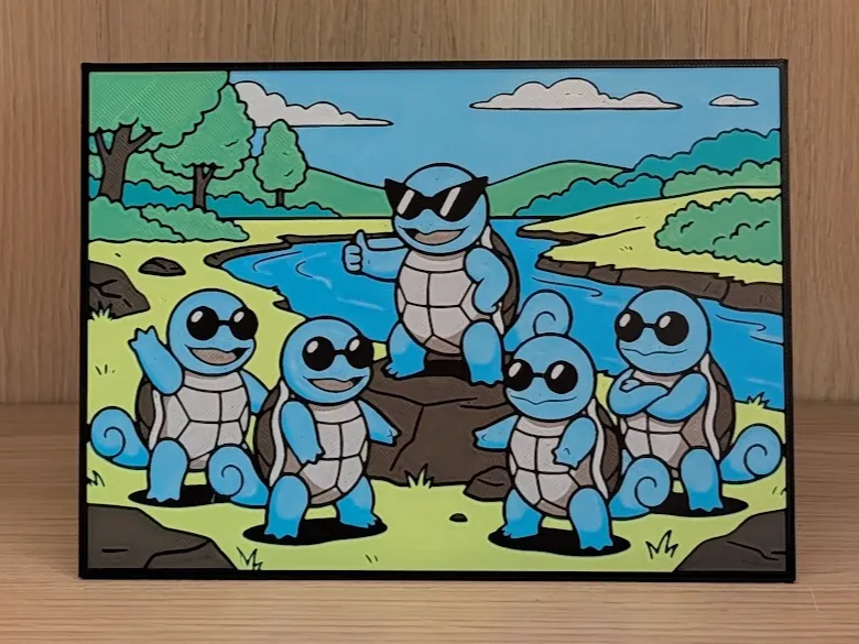 Squirtle Squad Hueforge & Frame