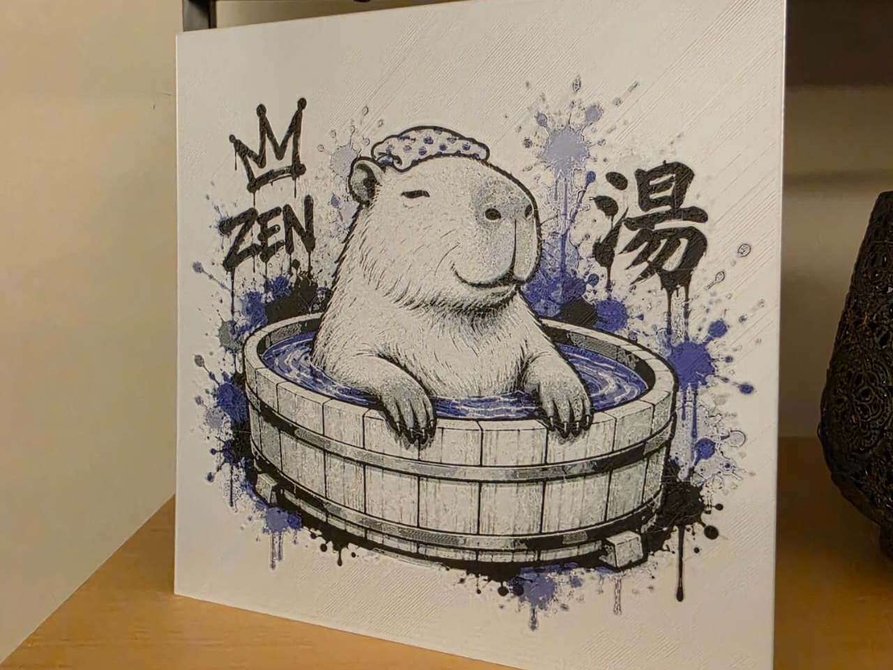 Zen Capybara in a Japanese Bath – HueForge