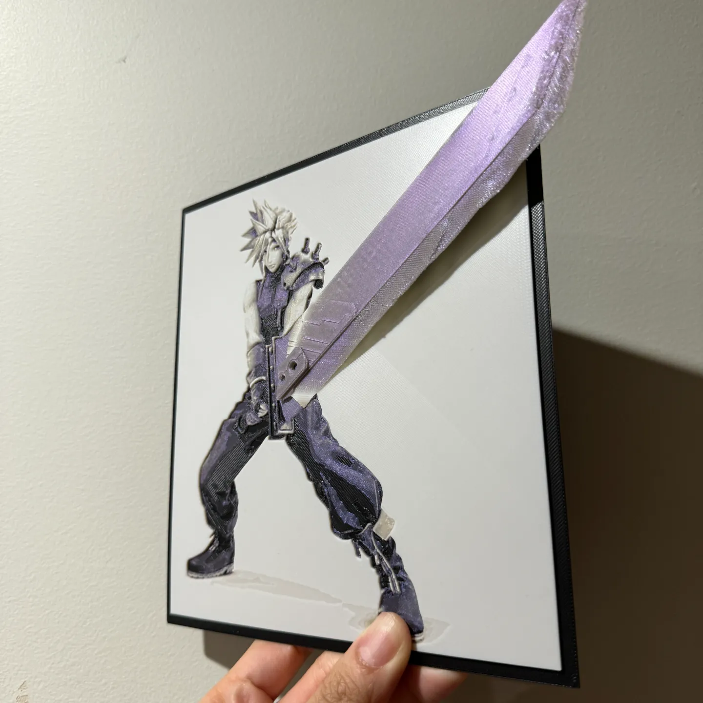 Cloud Strife with Buster Sword Pop Art - Hueforge Hybrid