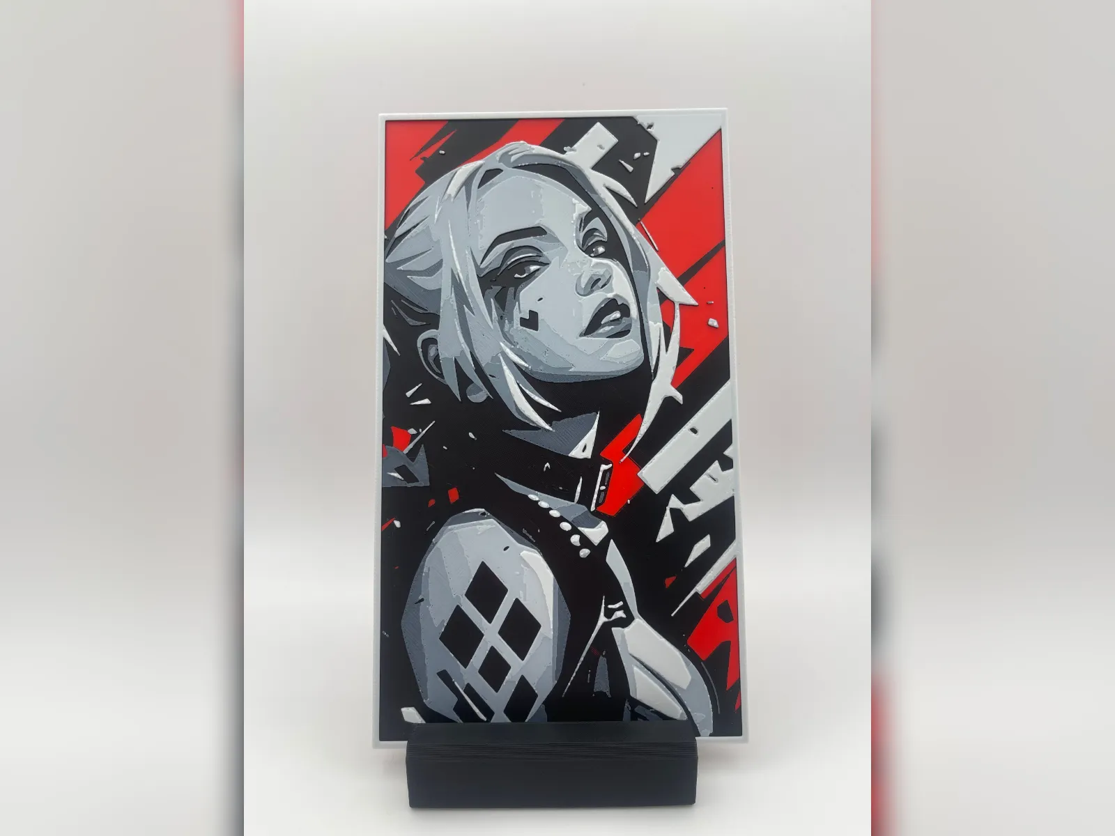 Harley Quinn Graphic Portrait Hueforge Print