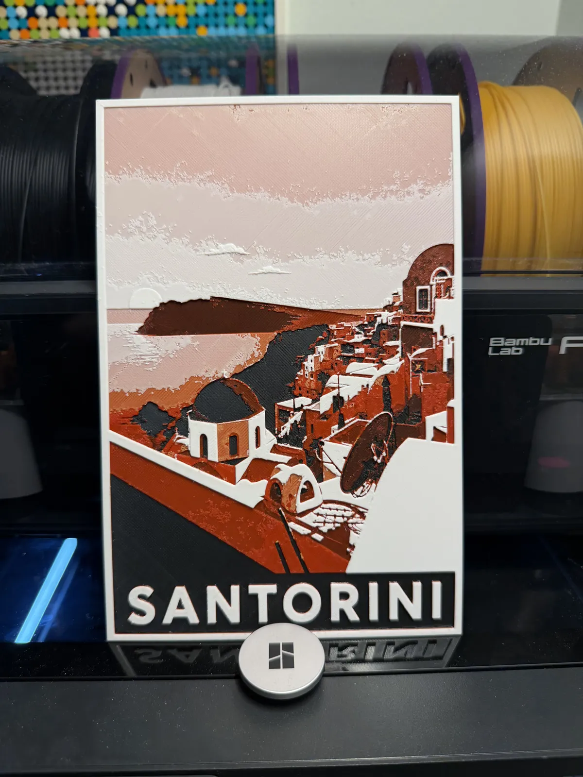 Santorini Greece HueForge Poster