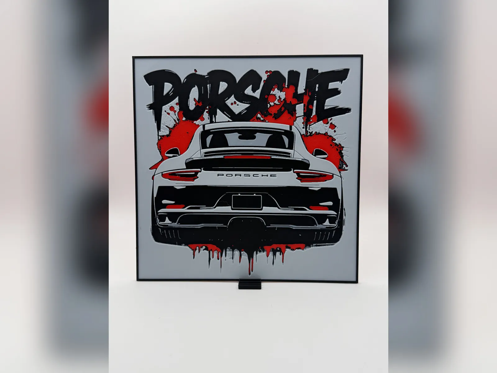 Porsche 911 Splatter Art HueForge Print