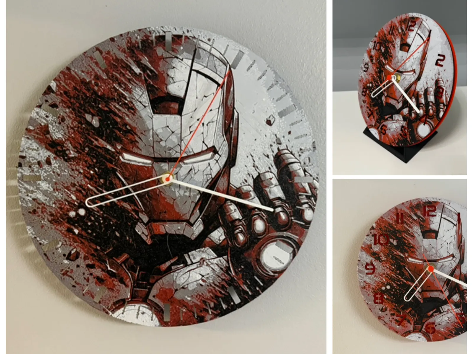 Wall Clock / Wanduhr Iron Man Hueforge Art