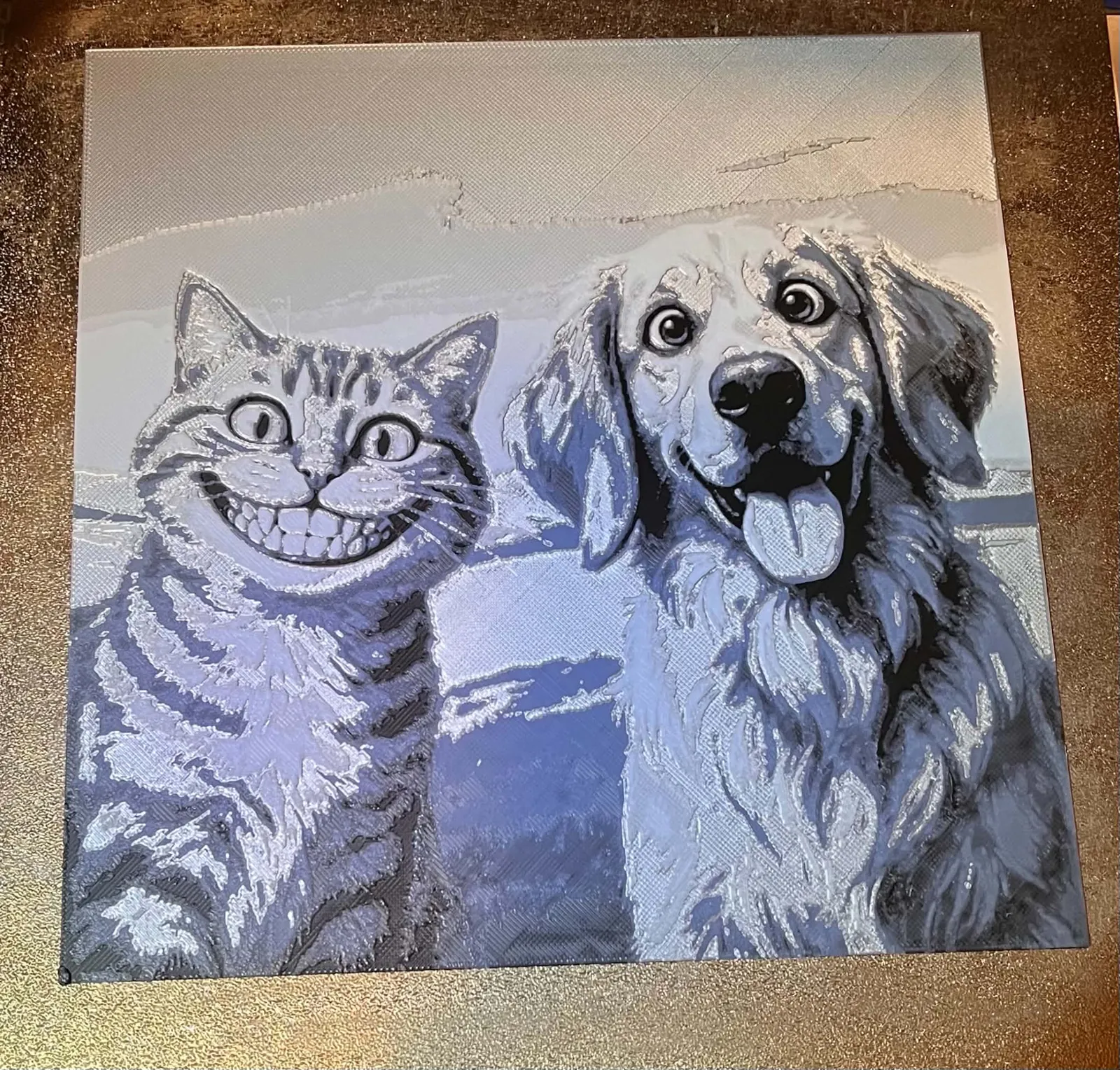 Goofy Cat and Dog Hueforge