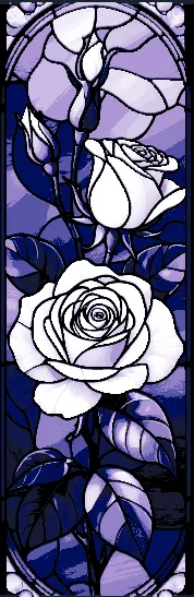 Stained Glass Roses in Bloom - Set of 3 Bookmarks colored in Hueforge