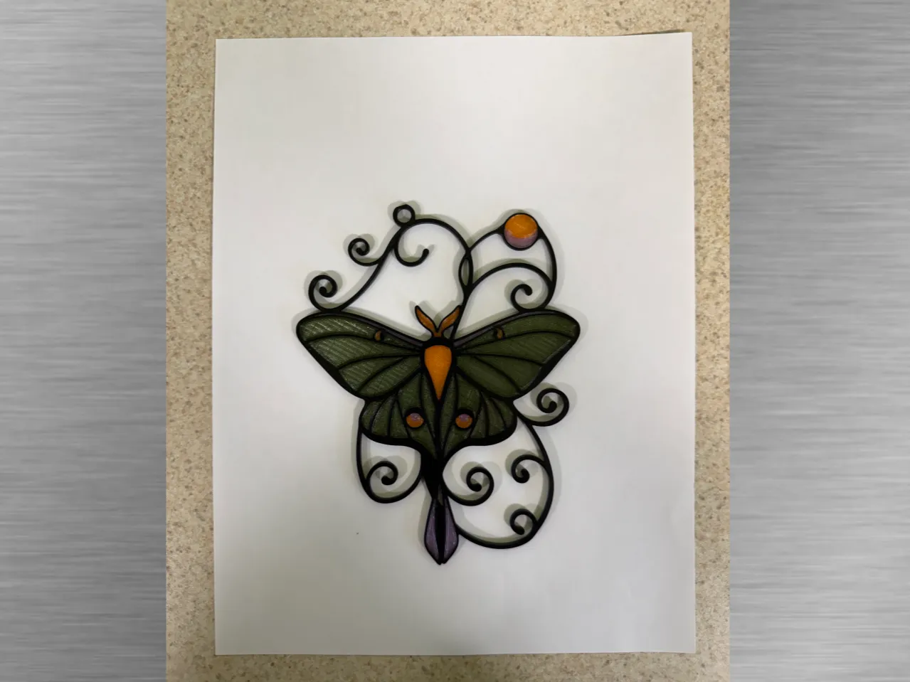 Moth with Scrollwork-Suncatcher