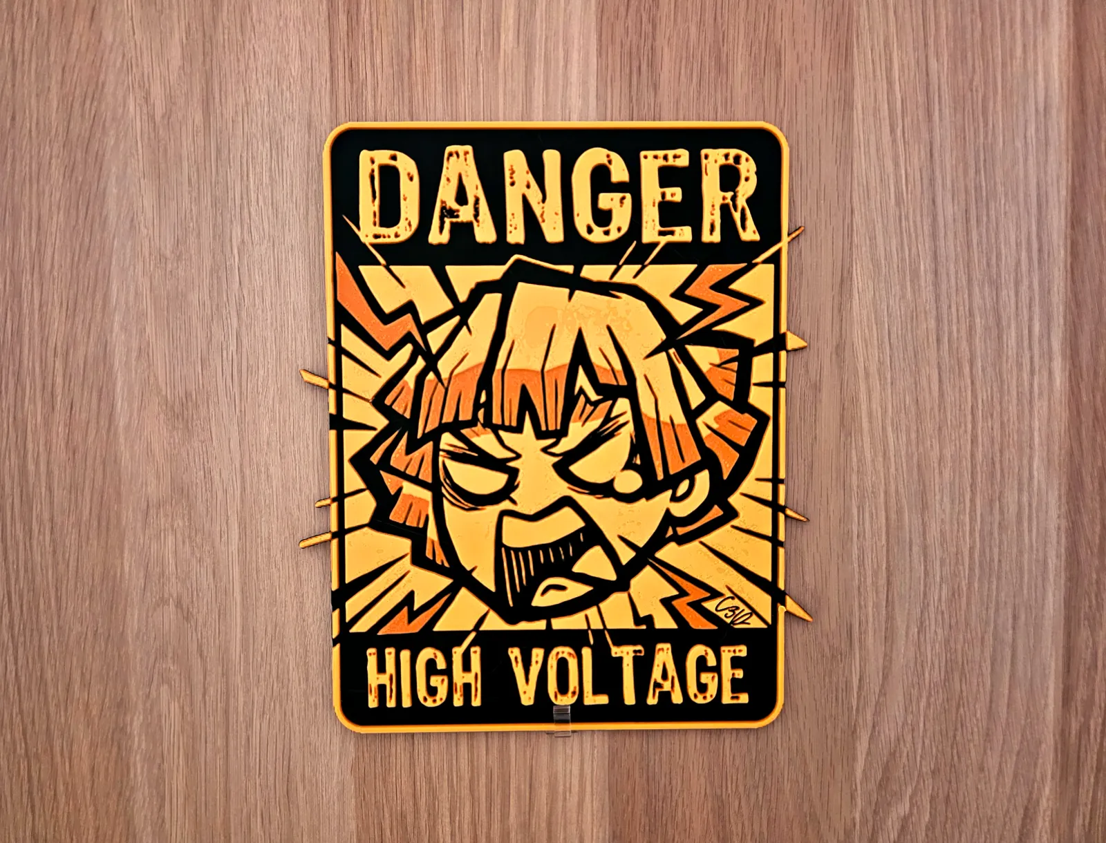 Zenitsu "HIGH VOLTAGE" - Door Poster (HueForge)