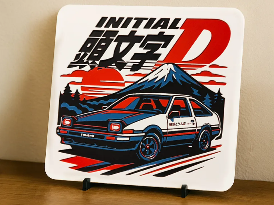 Initial D AE86 HueForge Wall Art