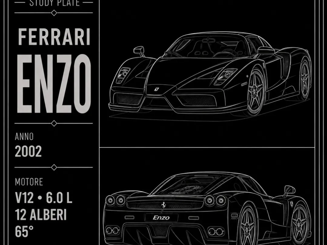 Ferrari Enzo (2002)-STUDY PLATE DESING AUTO