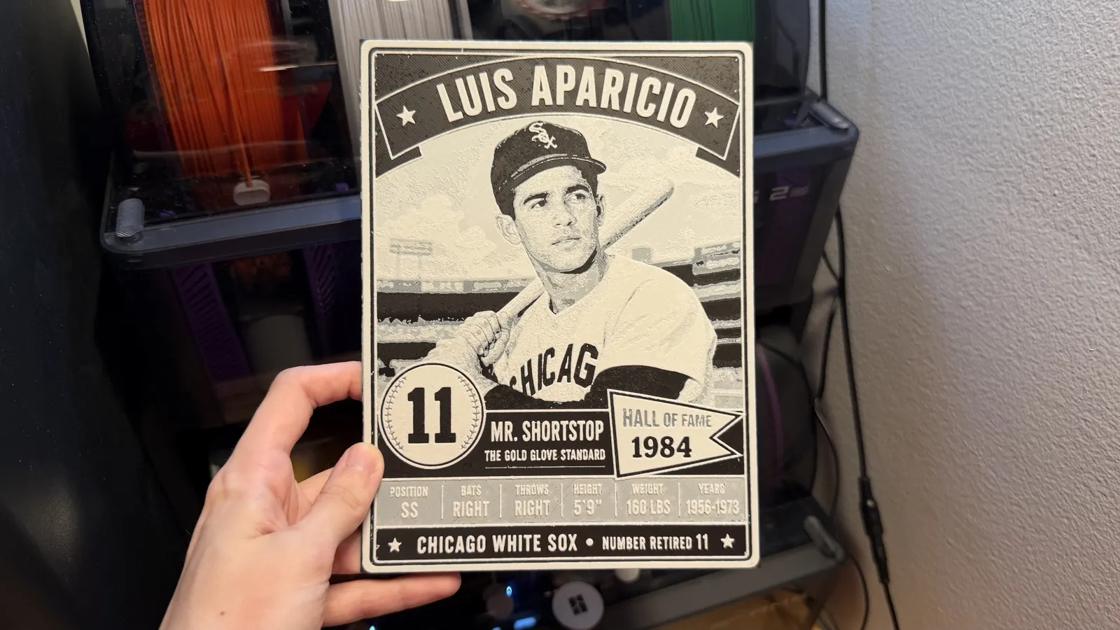 Luis Aparicio Vintage Baseball Card HueForge