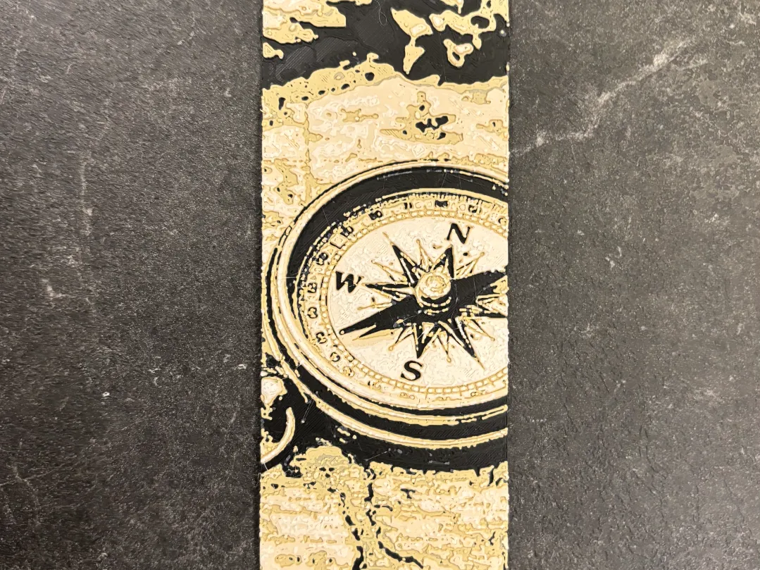 Vintage Compass Map Bookmark Hueforge