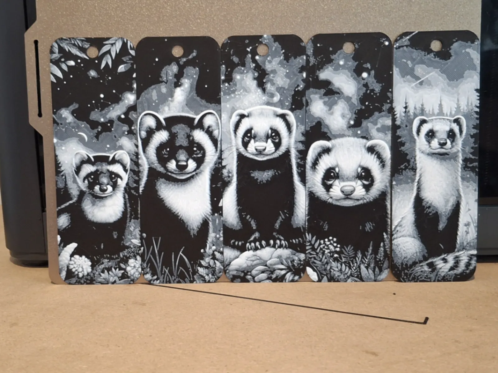 Set of 5 polecat / ferret bookmarks