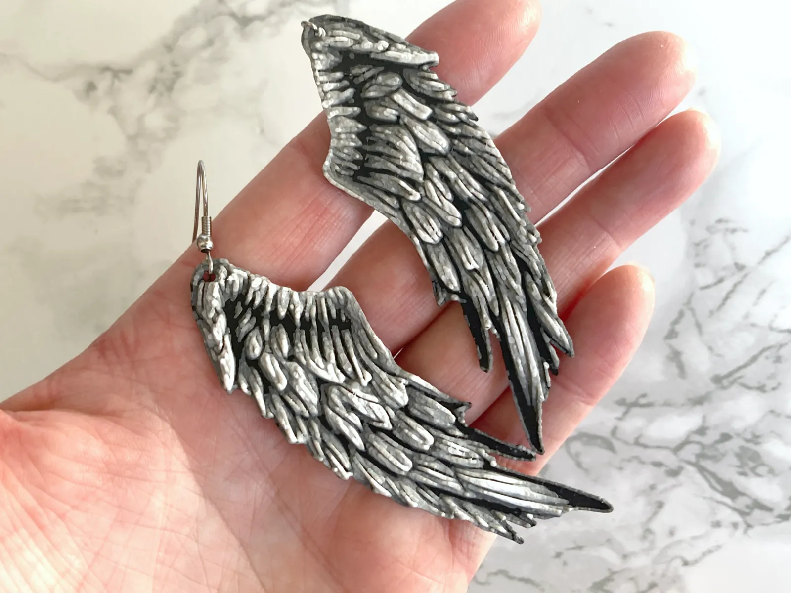 Feather Angel Wing Earrings - Craiyon and HueForge