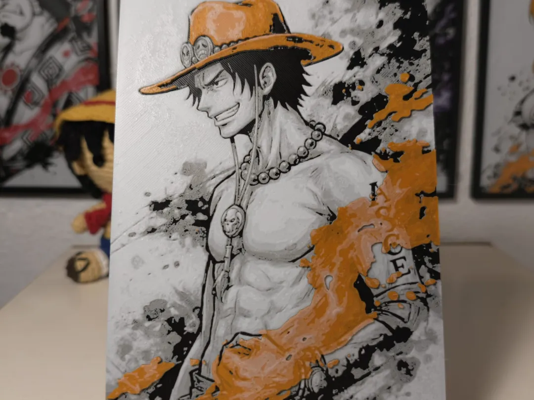 ACE – One Piece | Arte de pared 3D Hueforge
