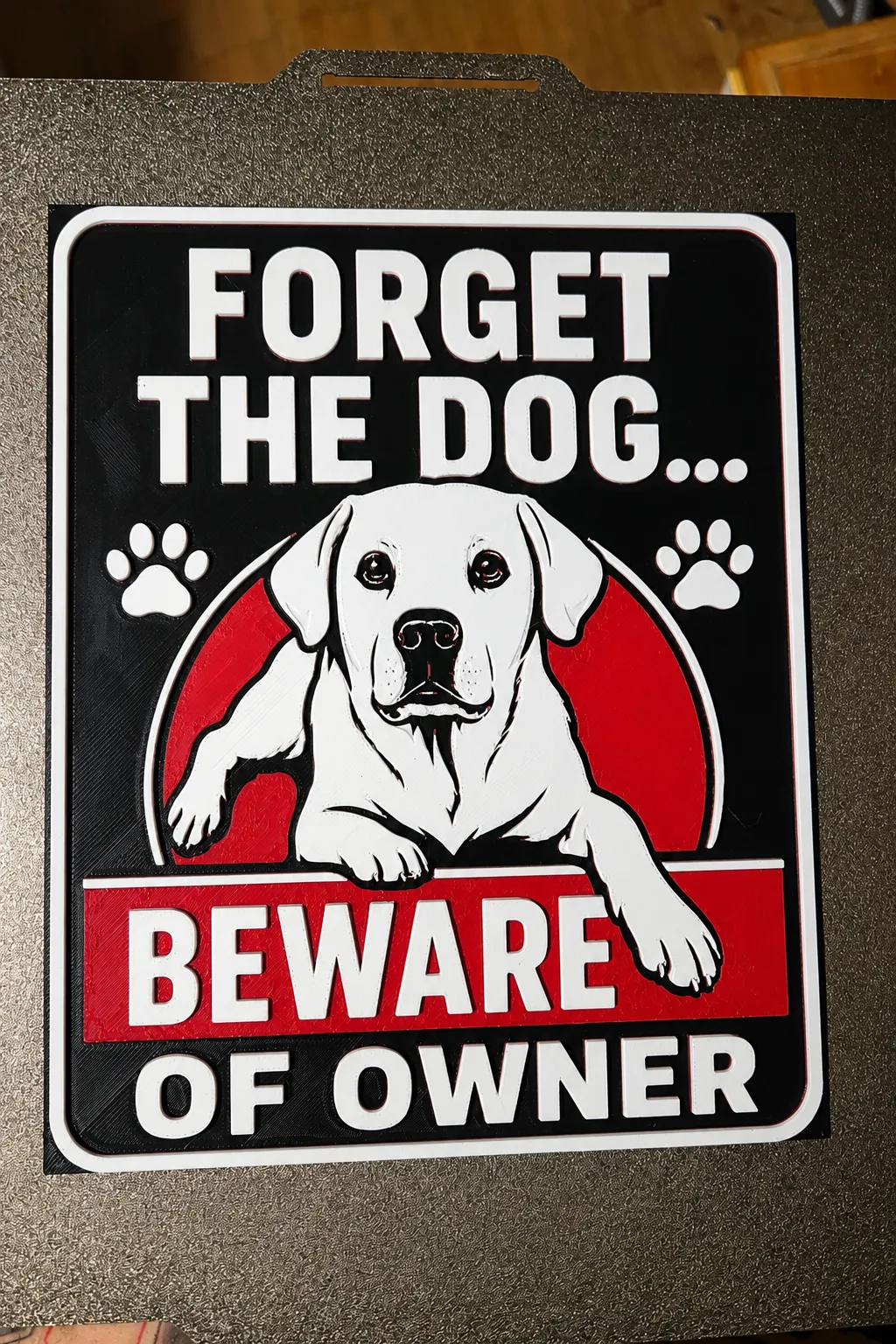 Forget the Dog – Beware of Owner HueForge Wall Art