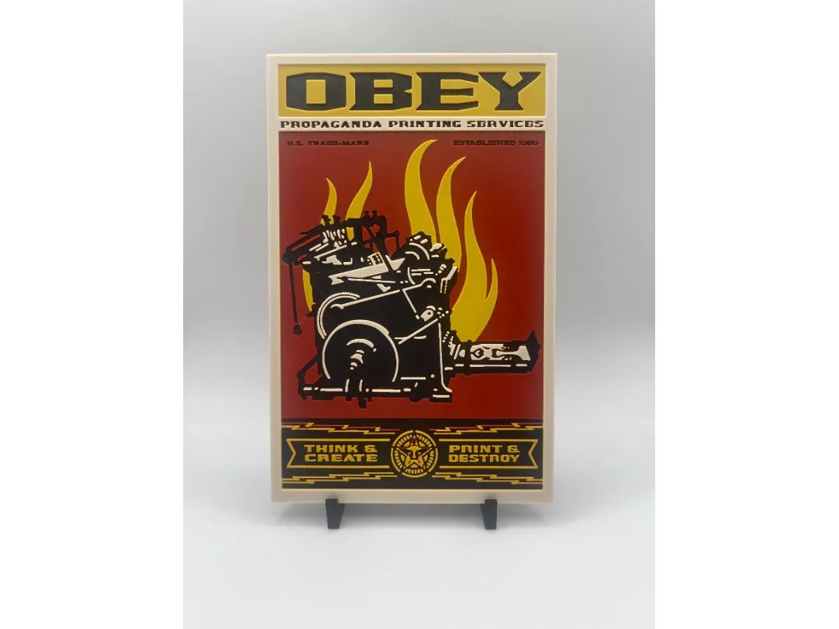 Shepard Fairey-inspired Print and Destroy HueForge