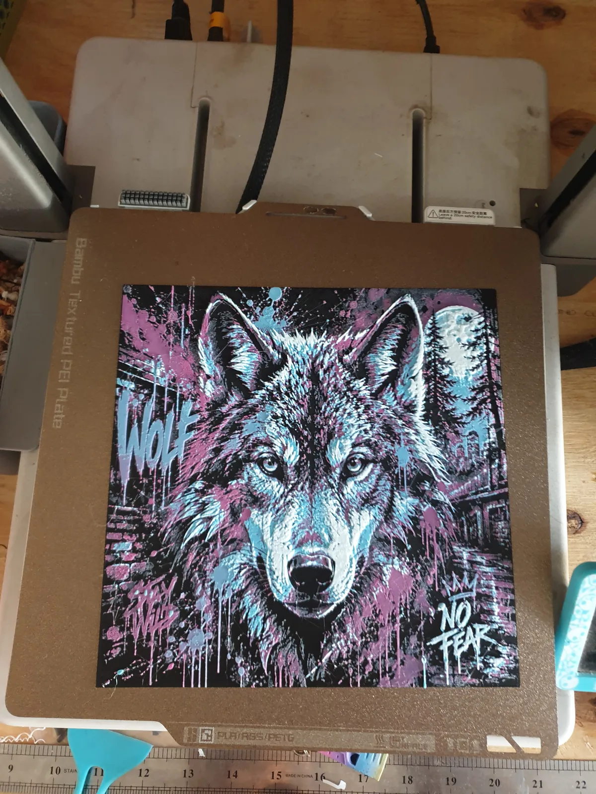 Graffiti Wolf 5 Colour HueForge Wall Art