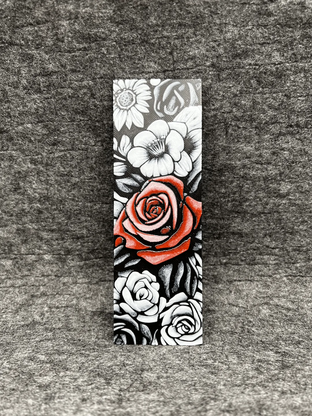 Red Rose Bookmark Color Pop