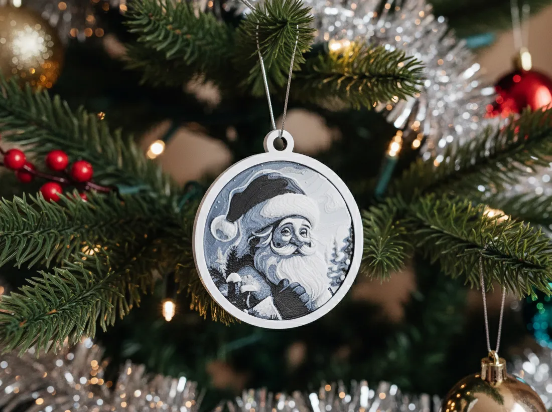 Santa Christmas tree ornament - hueforge