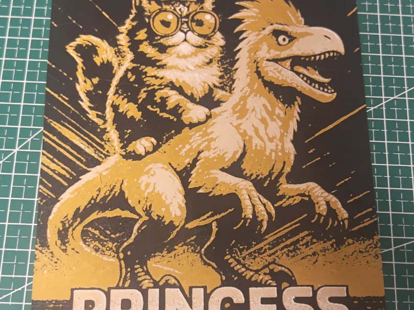 Princess Donut Riding Mongo - Retro Game Hueforge