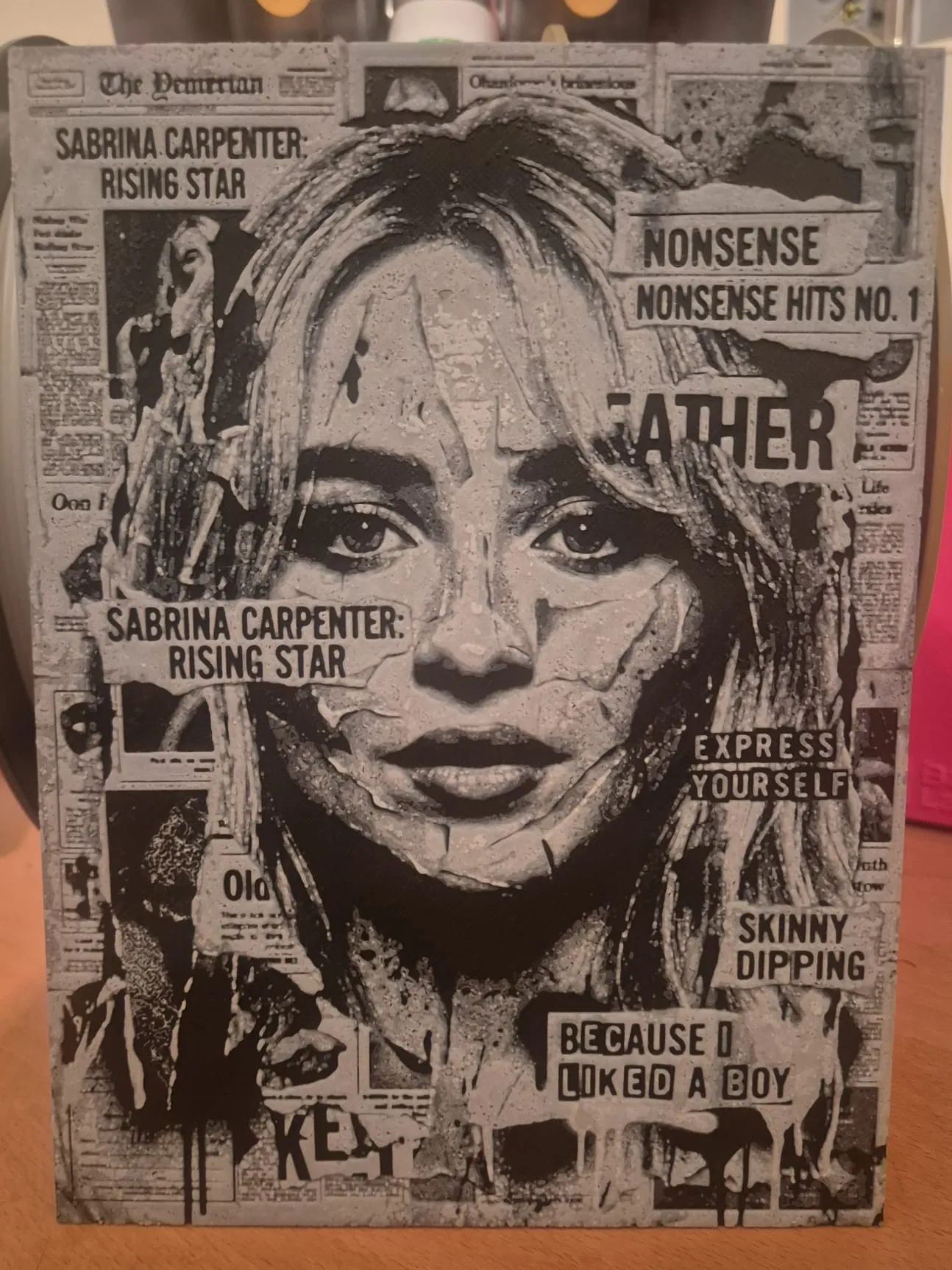 Sabrina carpenter newspaper hueforge