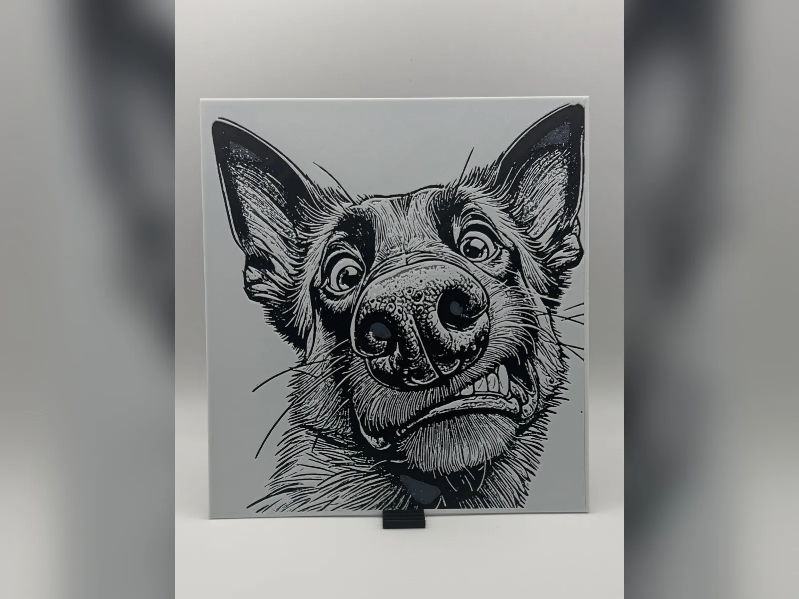 German Shepherd Goofy Face HueForge Print