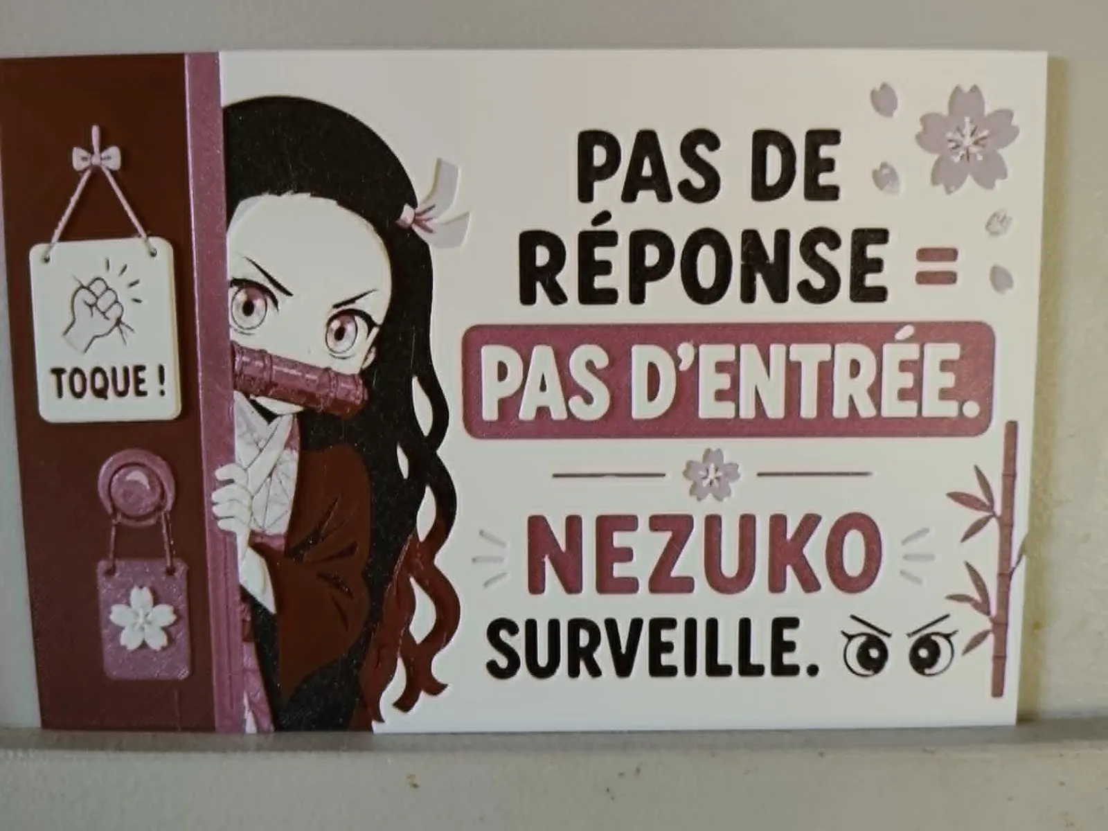 nezuko pancarte porte hueforge no ams requis
