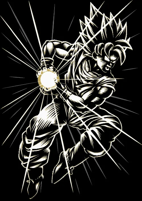 Goku Wall Art / Dragonball z / 2d Art / Hueforge