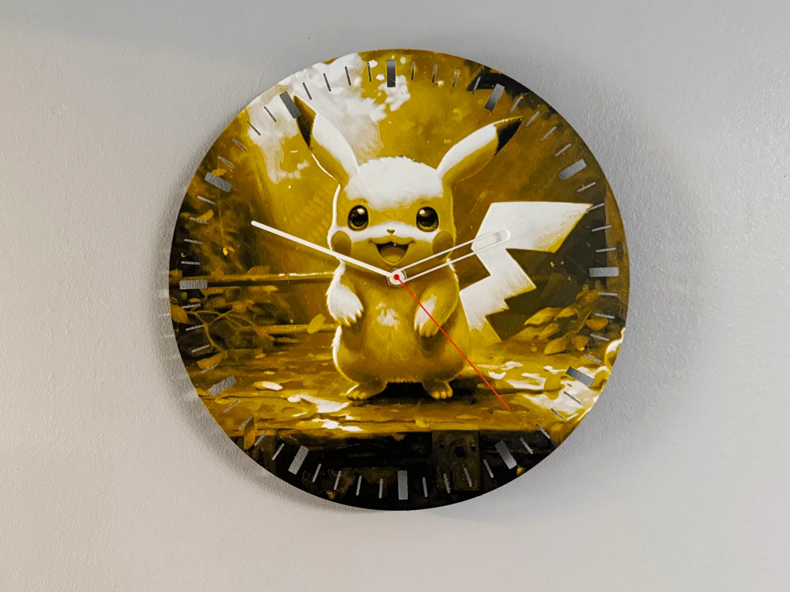 Wall Clock Pokémon Pikachu Hueforge kit 011