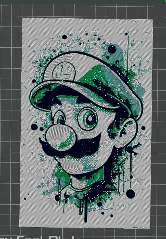 Luigi from Super Mario (HueForge)