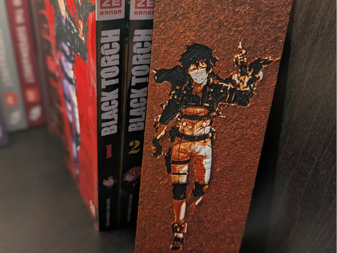 Black Torch Bookmark | Hueforge Multicolor