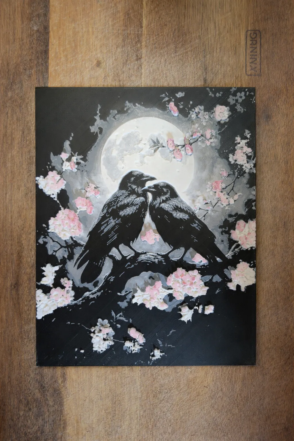 Moonlight Ravens Filament Painting