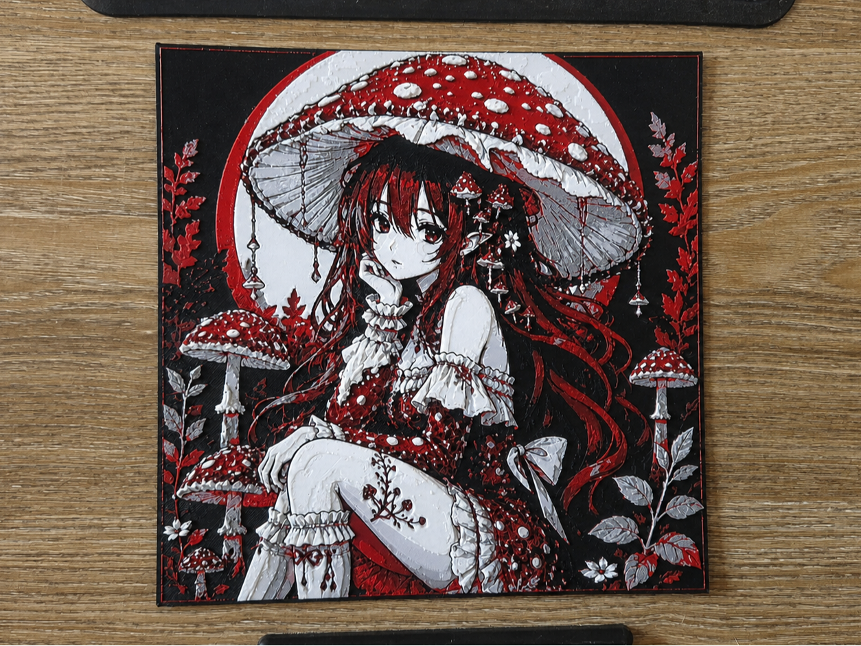 Amanita Mushroom Girl - Anime HueForge Art