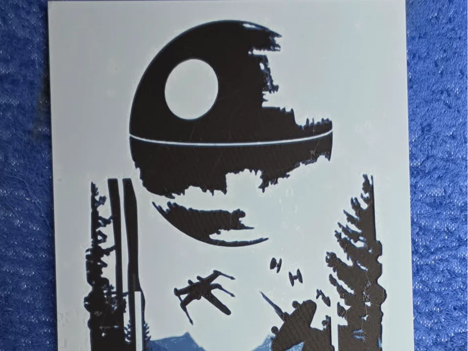 R2 Silhouette Landscape Death Star & Endor Battle