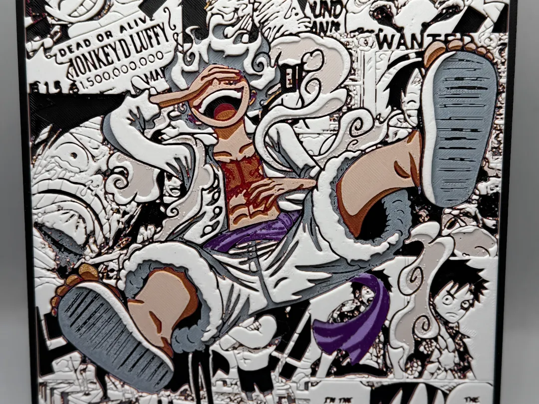 One Piece Hueforge - Luffy Manga Background