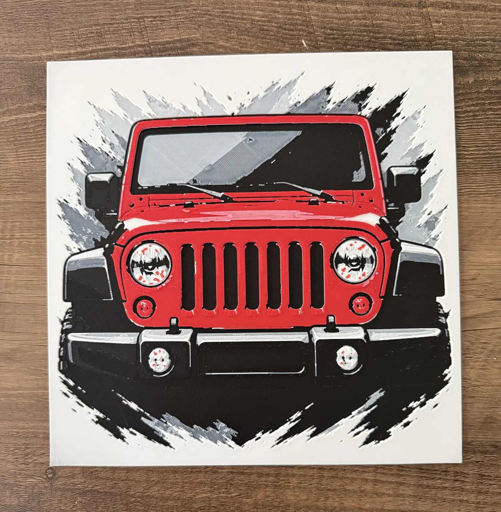 Red Jeep HueForge