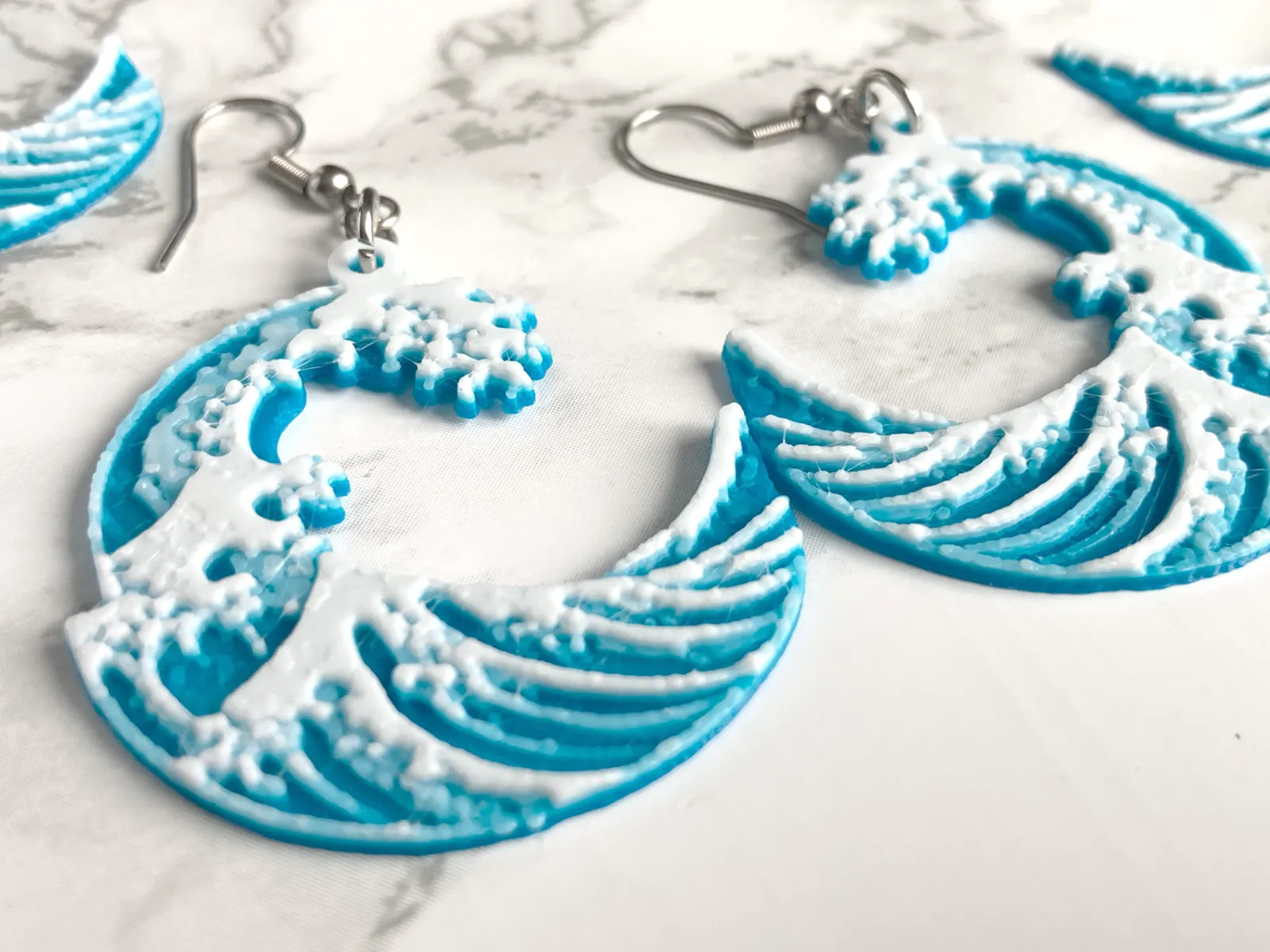 The Great Wave off Kanagawa HueForge Earrings