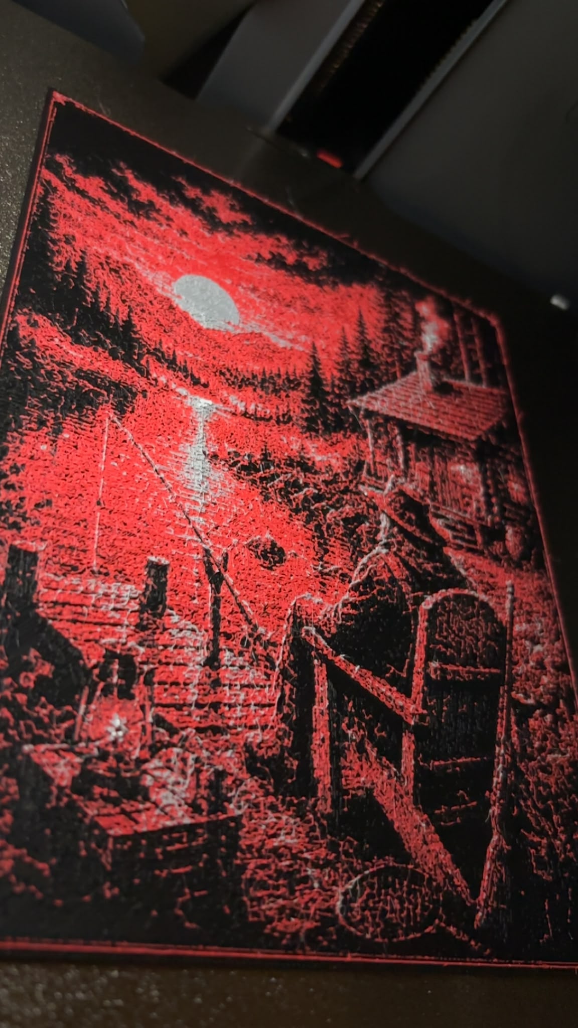 Peaceful Lakeside Cabin / HueForge Wall Art