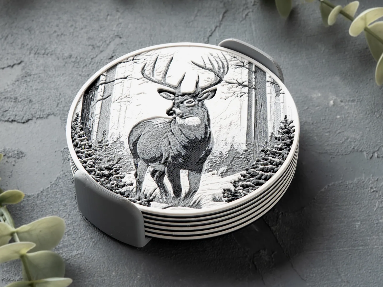 Winter Deer Coasters