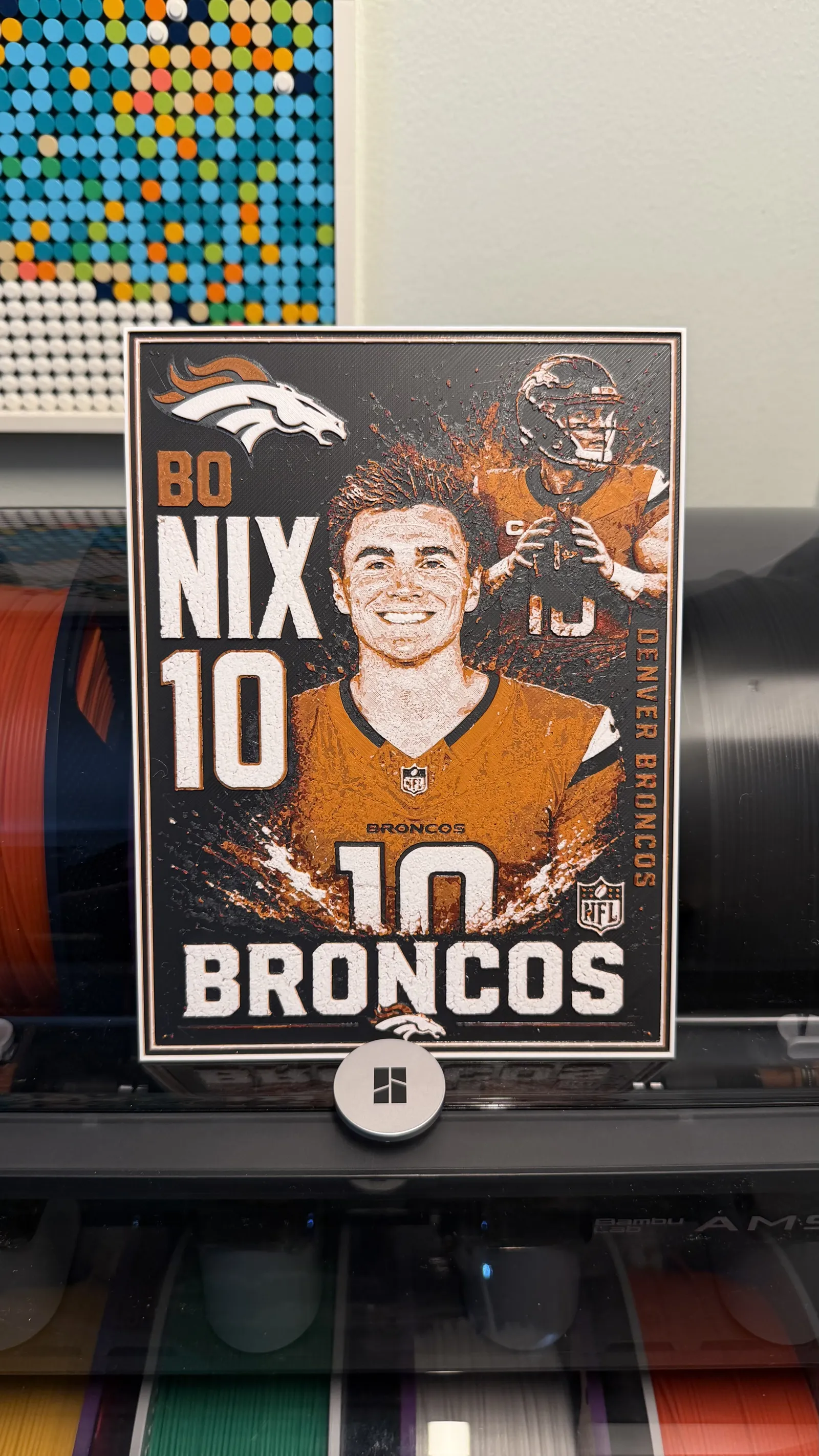 Bo Nix Denver Broncos NFL Player Card HueForge