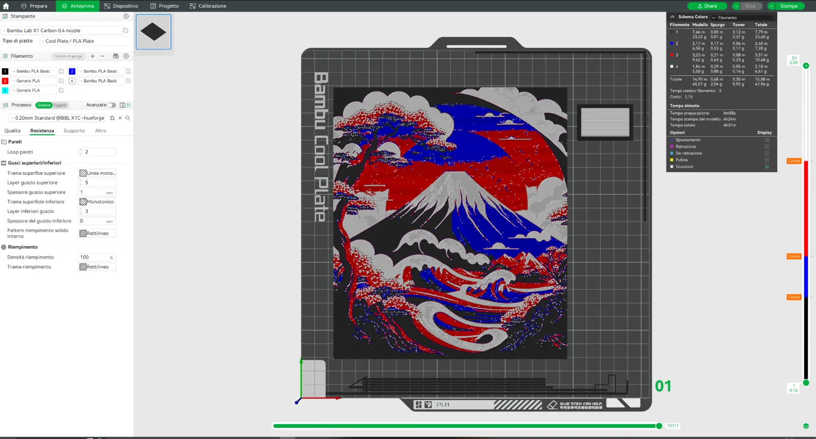 Monte Fuji - Hueforge