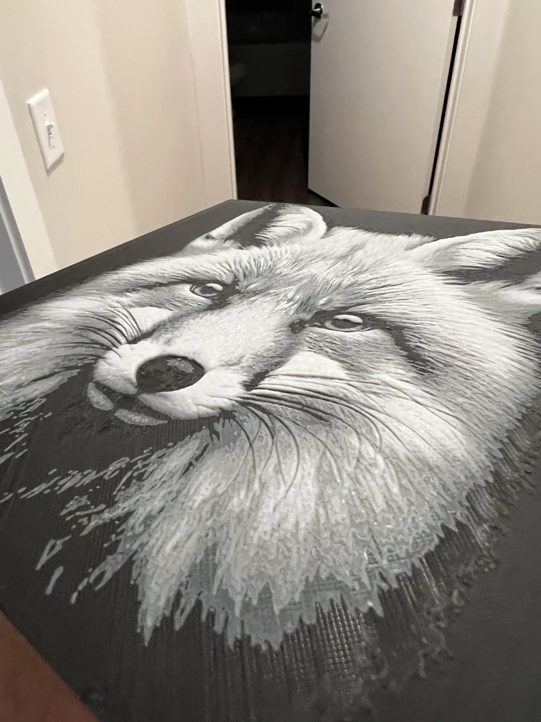 Fox Grayscale Art Hueforge