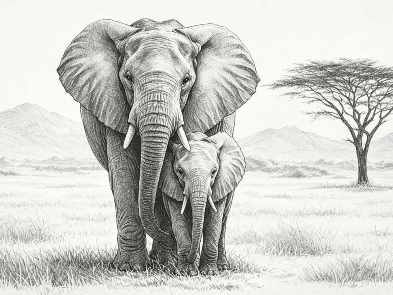 éléphant et son petit