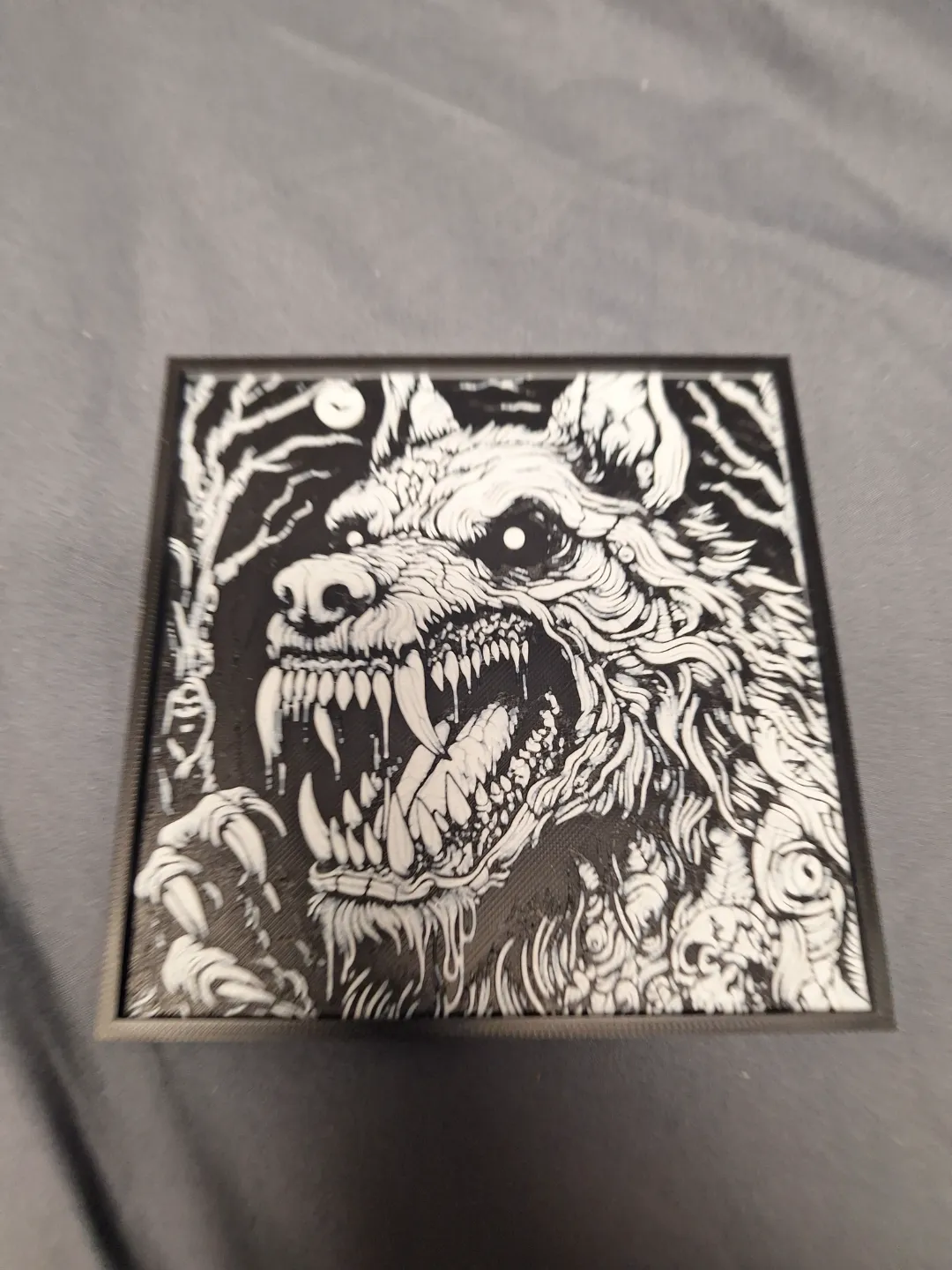 Werewolf in woods Hue Forge
